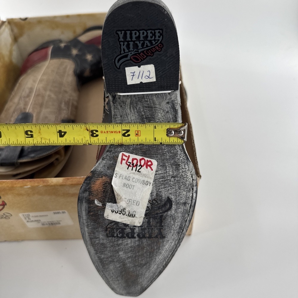 NWT Old Gringo Yippee Ki Yay 13" Boots 7.5B Leather Stars Stripes US Flag Read - Picture 9 of 16